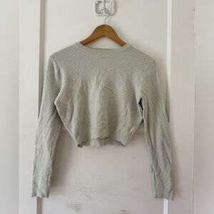 ZARA: Scallop-detailed green sweater — Good condition